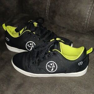 Black and Lime Green Zumba Sneakers
